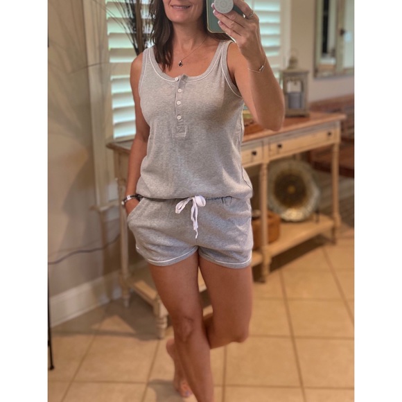 🛍LAST 1 Two Piece Pajama Shorts Lounge Set Gray 2820 - Picture 4 of 4